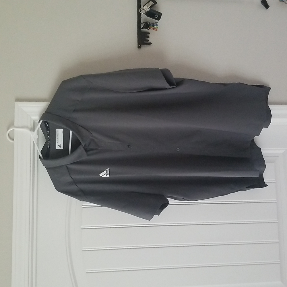 Adidas 2XL gray button up